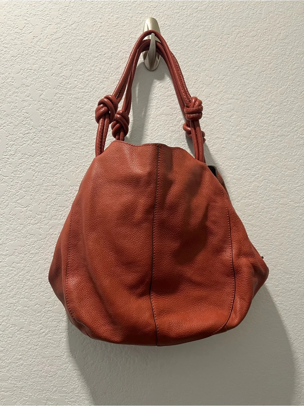 Vince Camuto Leather Hobo Bag Rust Terracotta Slouchy Shoulder Bag